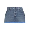 Miu Miu Women Denim Mini Skirt In Blue