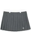 Miu Miu Belt-loop Skirt In Grey