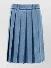 Miu Miu Skirt Denim With Belt Loops And Pleated Design