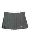Miu Miu Gray Pleated Mini Skirt With Natural Waist In Gris Oscuro