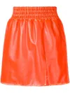 Miu Miu Leather Mini Skirt In Orange