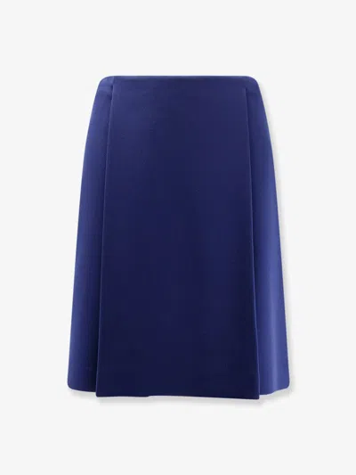 Miu Miu Skirt With Pleats In Blue