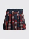 Miu Miu Patchwork Plaid Virgin Wool Miniskirt In Multi