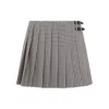 Miu Miu Embroidered Vichy Mini Skirt In Brown