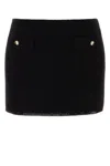 Miu Miu Skirt With Front Pockets And Textured Fabric In Black