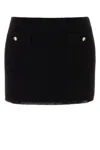 Miu Miu Skirt With Front Pockets And Textured Fabric In Black