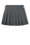 Miu Miu Women Dark Grey Silk Blend Mini Skirt