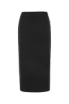 Miu Miu Women Black Stretch Silk Skirt