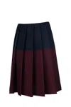 Miu Miu Block Pattern High Waist Knee-length Pleated Skirt In Multi