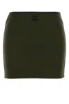 Miu Miu Olive Green Stretch Viscose Blend Mini Skirt