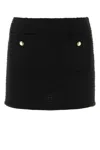 Miu Miu Skirt With Front Pockets And Textured Fabric In Black