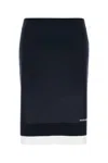 Miu Miu Women Dark Blue Stretch Silk Blend Skirt