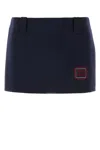 Miu Miu Midnight Blue Wool Blend Mini Skirt
