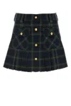 Miu Miu Women Embroidered Wool Mini Skirt
