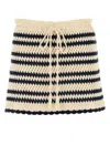 Miu Miu Crochet Drawstring Waist Mini Skirt