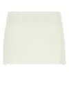 Miu Miu Women Ivory Linen Blend Mini Skirt In Neutral