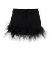 Miu Miu Black Stretch Wool Mini Skirt
