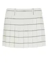 Miu Miu Printed Crepe Mini Skirt In White