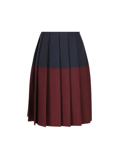 Miu Miu Skirts In Amarrant+navy