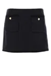 Miu Miu Midnight Blue Wool Mini Skirt In Black