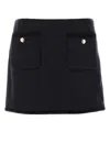 Miu Miu Midnight Blue Wool Mini Skirt In Black