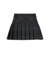 Miu Miu Check Virgin Wool Mini Skirt In Black