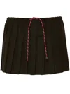 Miu Miu Drawstring Pleated Mini Skirt In Black