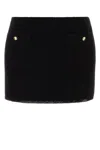Miu Miu Sequin-trim Knitted Miniskirt In Black