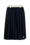 Miu Miu Mohair-wool Blend Pleated Midi Skirt In Blue