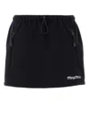 Miu Miu Fleece Miniskirt With Drawstring Waist And Zip Pockets In Black