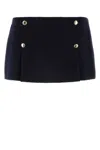 Miu Miu Women's Midnight Wool Blend Mini Skirt In Blue