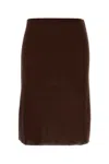 Miu Miu Silk Skirt In Brown