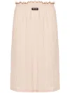Miu Miu Women Logo Patch Jersey Skirt In Cammeo