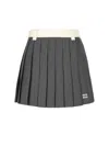 Miu Miu Pleated Skirt In Gray
