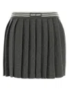 Miu Miu Women Dark Grey Cashmere Blend Mini Skirt In Grey