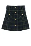 Miu Miu Women Embroidered Wool Mini Skirt In Multicolor