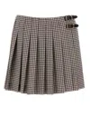 Miu Miu Chic Embroidered Vichy Mini Skirt In Multicolor