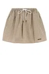 Miu Miu Embroidered Poplin Mini Skirt In Multicolor