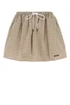 Miu Miu Embroidered Poplin Mini Skirt In Multicolor