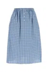 Miu Miu Embroidered Cotton Skirt In Multicolor