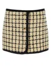Miu Miu Embroidered Wool Blend Mini Skirt In Printed