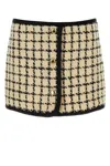 Miu Miu Embroidered Wool Blend Mini Skirt In Printed