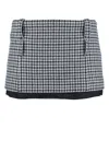 Miu Miu Embroidered Wool Mini Skirt In Printed