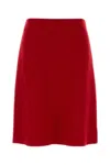 Miu Miu A-line High Waist Wool Skirt In Red