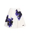 Miu Miu Poplin And Jersey Printed Skirt In White+purple