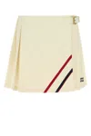Miu Miu Pleated Mohair Fabric Mini-skirt In Yellow