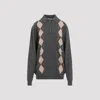 Miu Miu Long-sleeved Knitted Polo Jumper In Grey