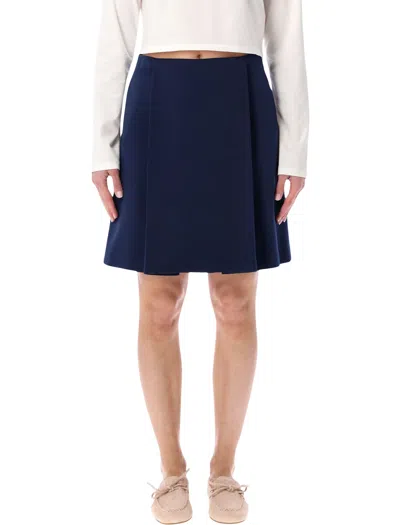 Miu Miu Sleek Mini Skirt With Contemporary Silhouette In Blue