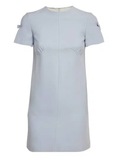 Pre-owned Miu Miu Sleeve-cutout Mini Dress In Blue