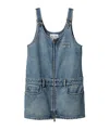 Miu Miu Denim And Poplin Zipper Dress In Blue